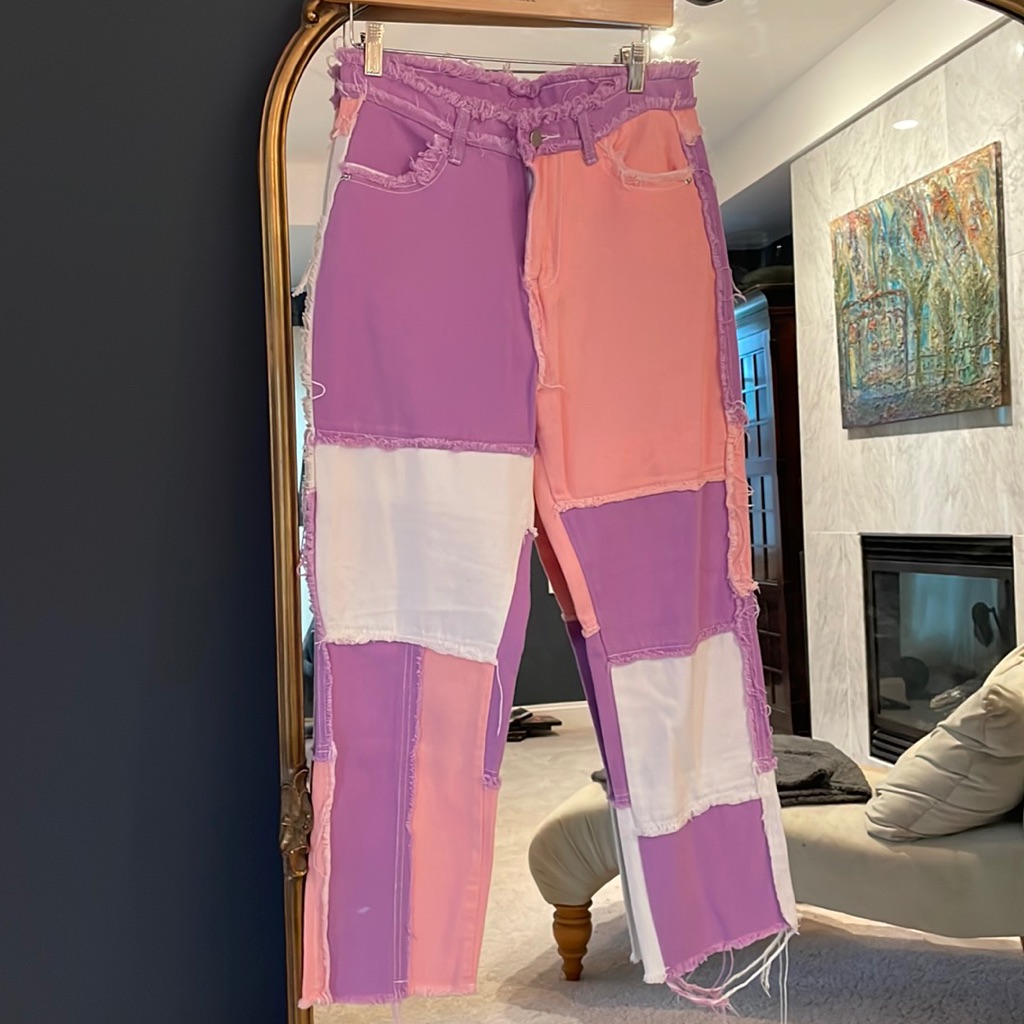 Patch Work Capri Jeans